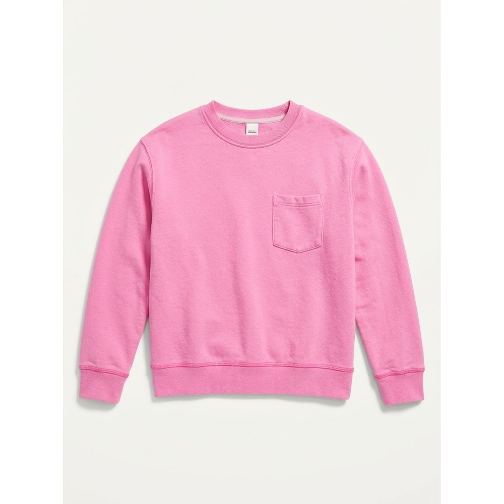 Boden Sweatshirt Kids 7-8Y Pink Excellent Chest Pocket Long Sleeve Pullover